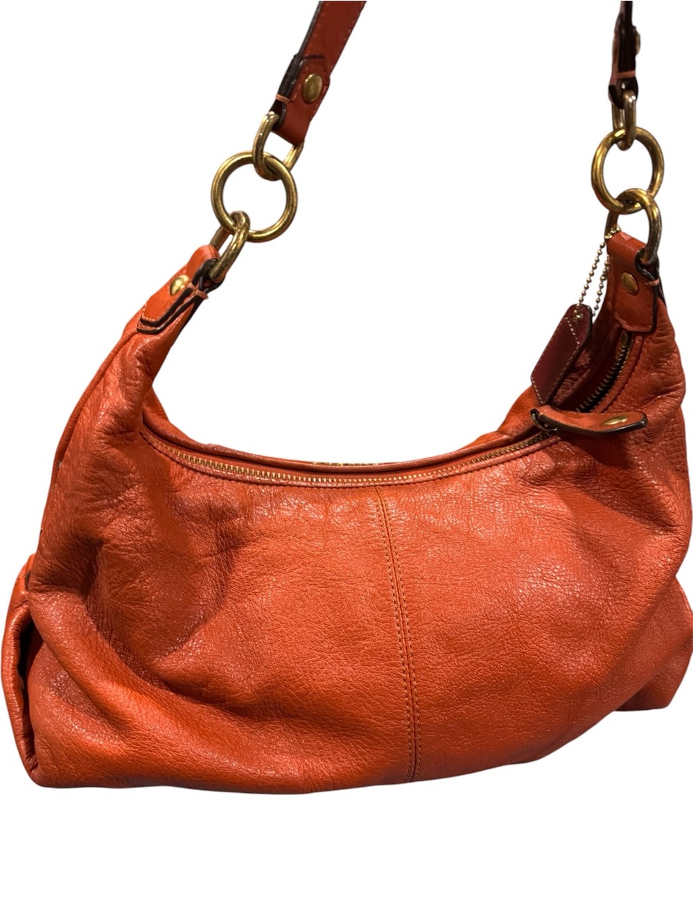 Coach Orange Leather Shoulder Bag with Burgundy Tag; Like new. - Picture 10 of 13